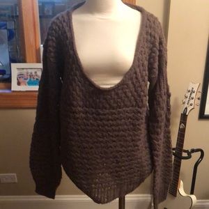 Free People oversized brown knit sweater size M